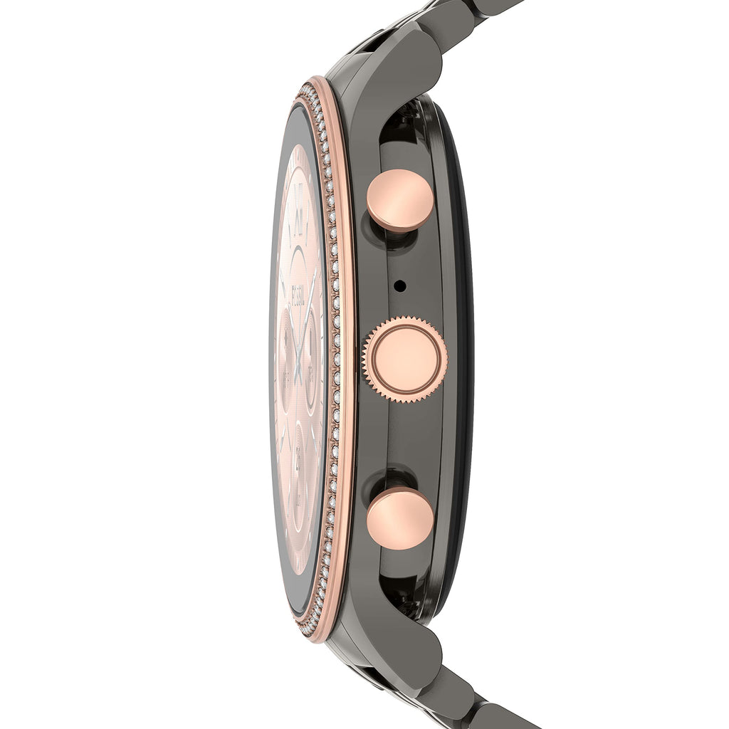 Fossil - Gen 6 Smartwatch 42mm Gunmetal Stainless Steel - Gunmetal/Rose Gold - FTW6078V