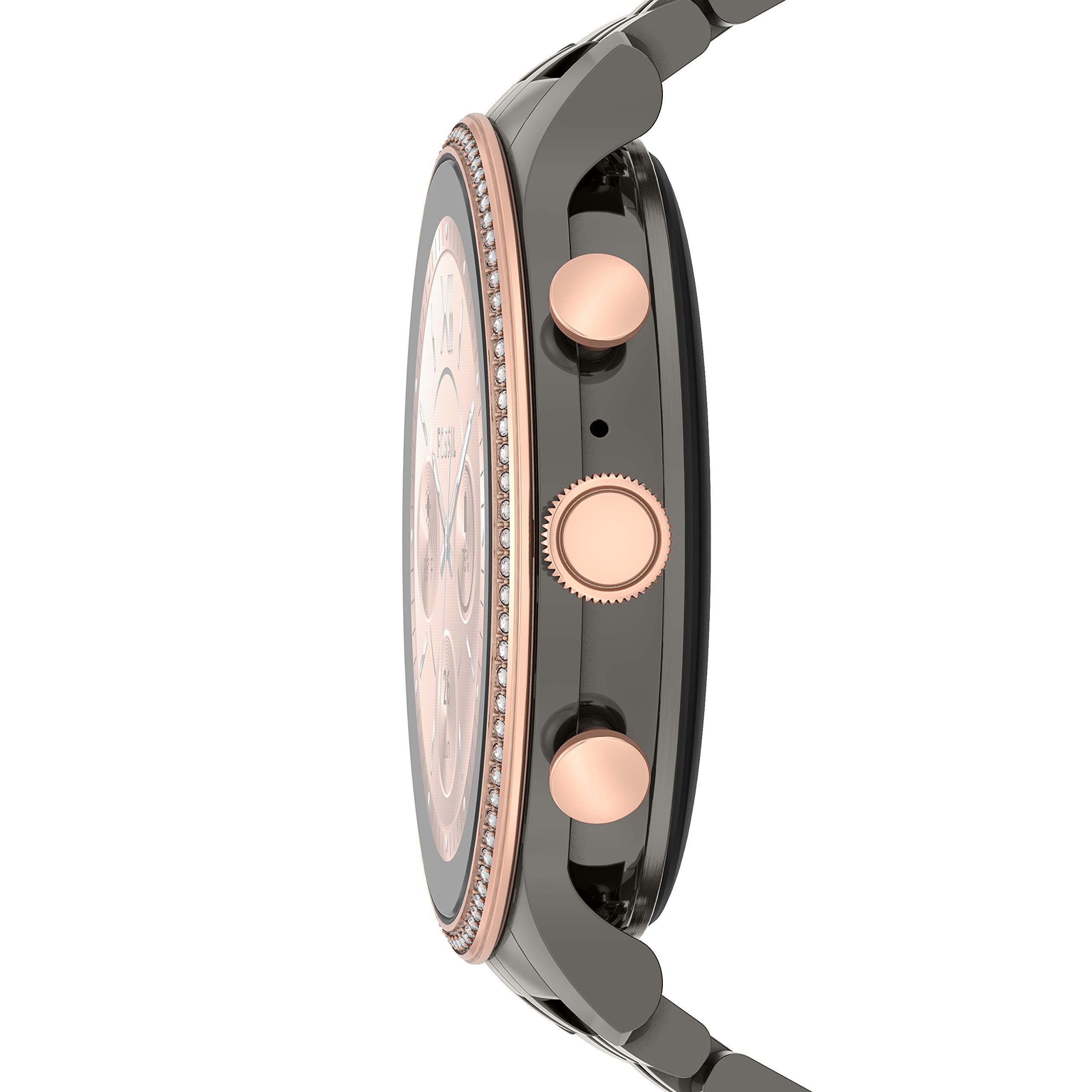 Fossil - Gen 6 Smartwatch 42mm Gunmetal Stainless Steel - Gunmetal/Rose Gold - FTW6078V
