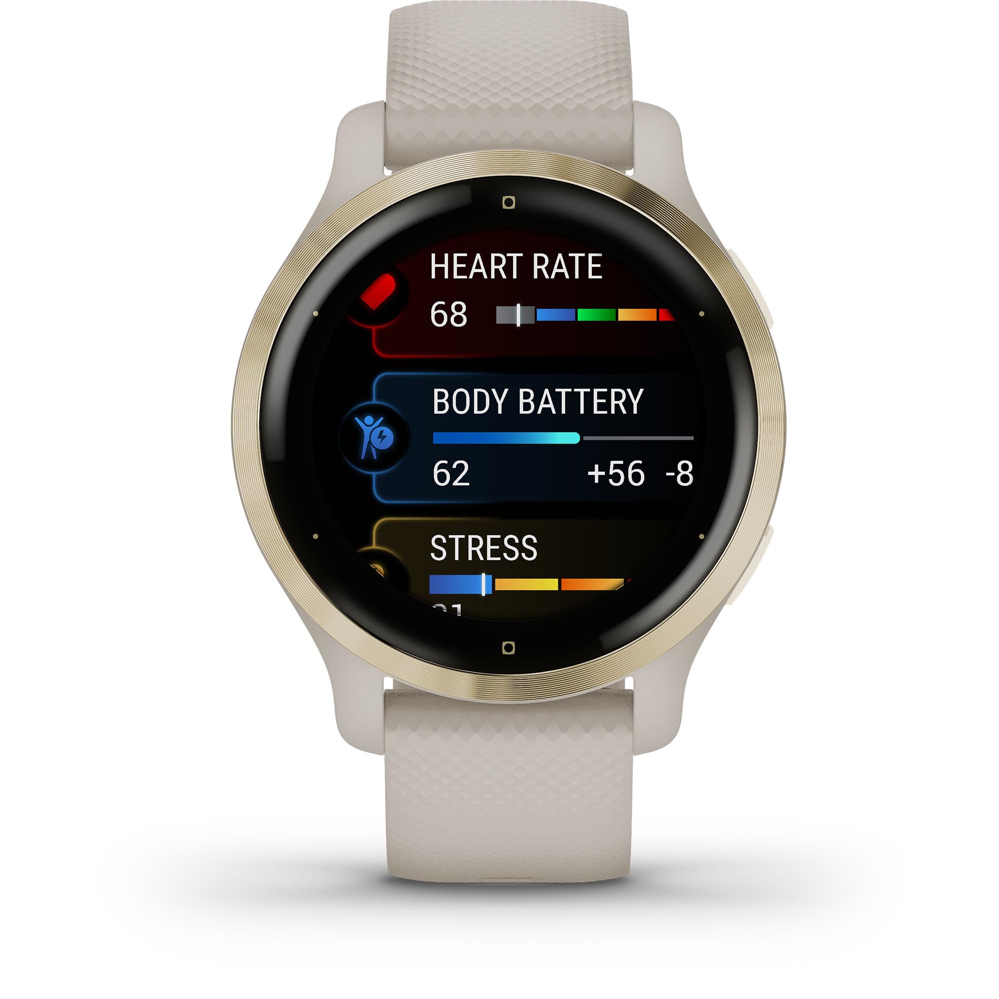 Garmin - Venu 2S GPS Smartwatch 40 mm Light Gold Bezel Light Sand Case - 010-02429-01