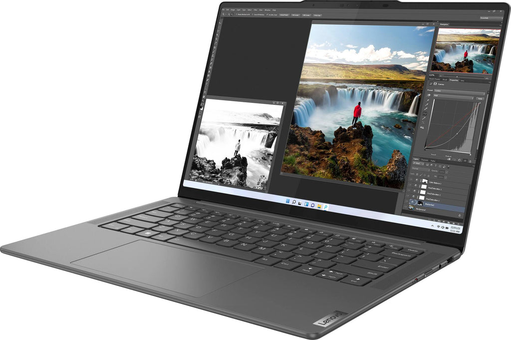 Lenovo - Slim Pro 7 14" 90Hz 2.5K (WQXGA) Touch-Screen Laptop -AMD Ryzen 7 7735HS - NVIDIA GeForce RTX 3050 - 16GB RAM - 512GB SSD - Storm Grey - 83AX0000US