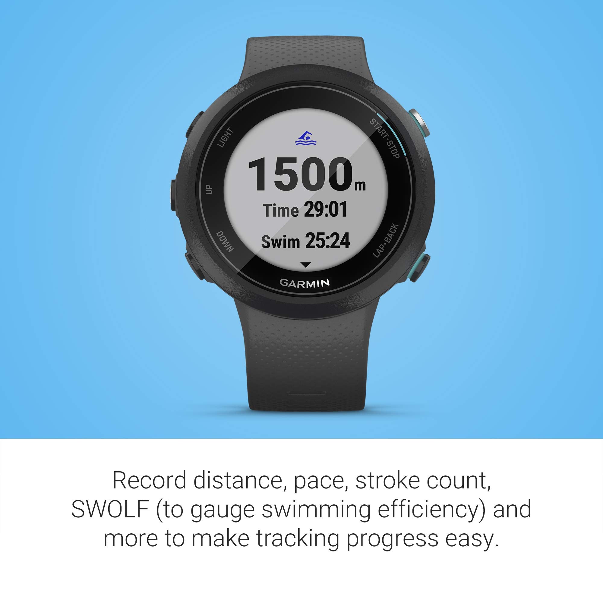 Garmin - Swim 2 Smartwatch 42mm Fiber-Reinforced Polymer - Slate - 010-02247-00