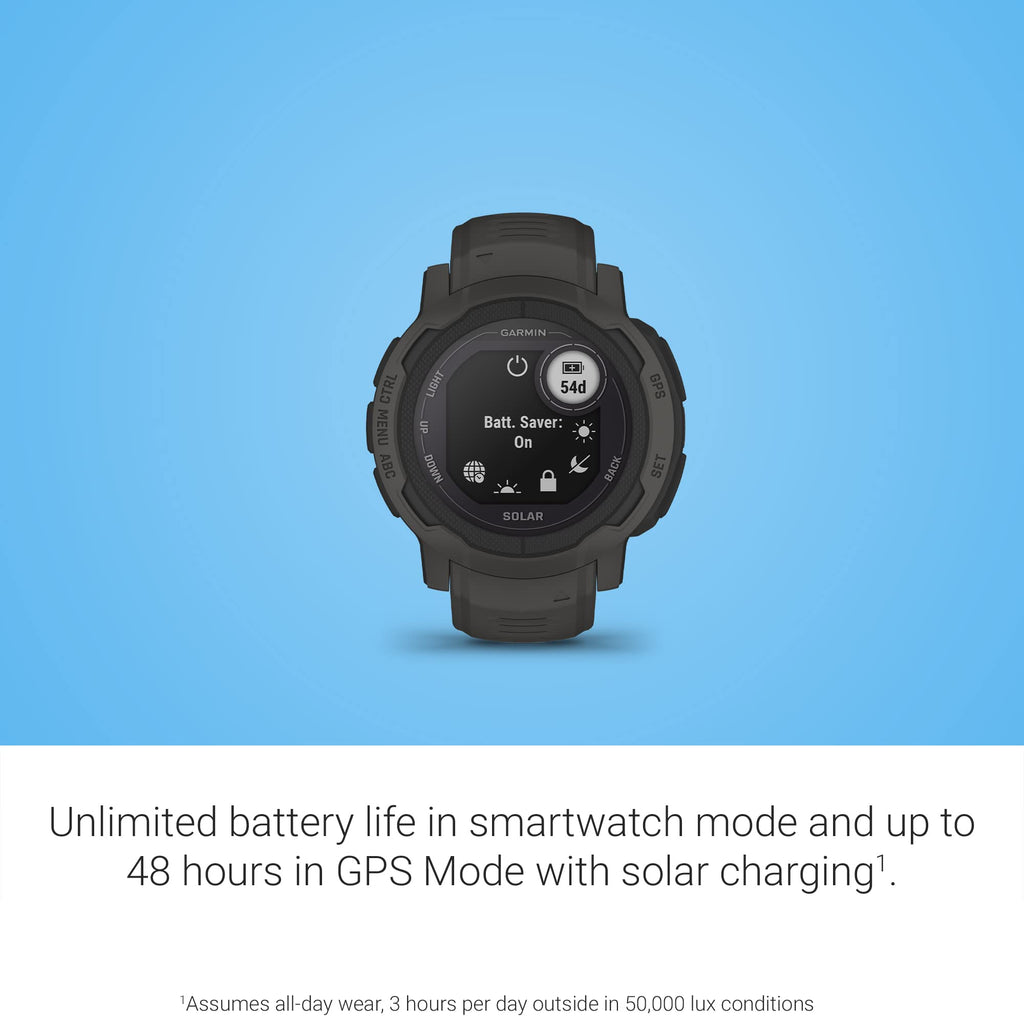 Garmin - Instinct 2 Solar 45 mm Smartwatch Fiber-reinforced Polymer - Graphite - 010-02627-10