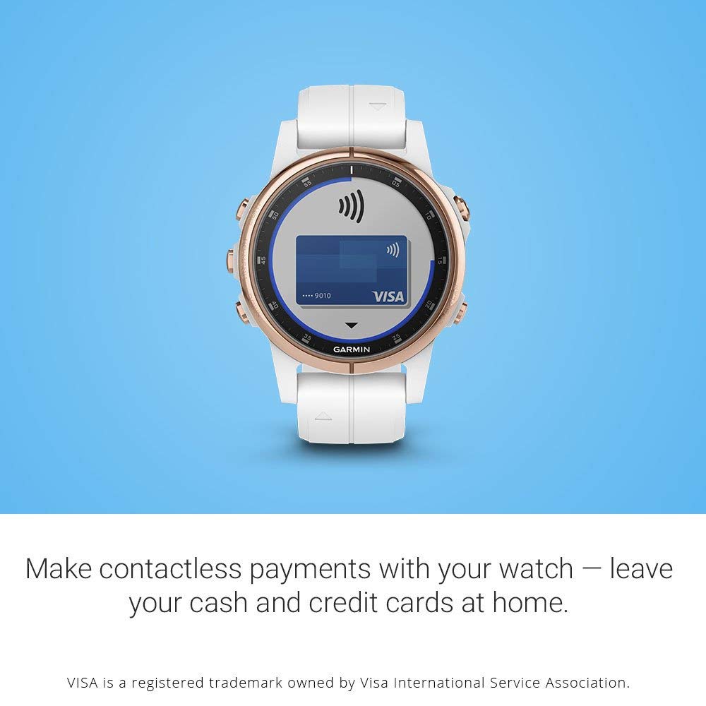 Garmin - f?nix 5S Plus Sapphire - Carrara White/Rose Gold - 010-01987-06