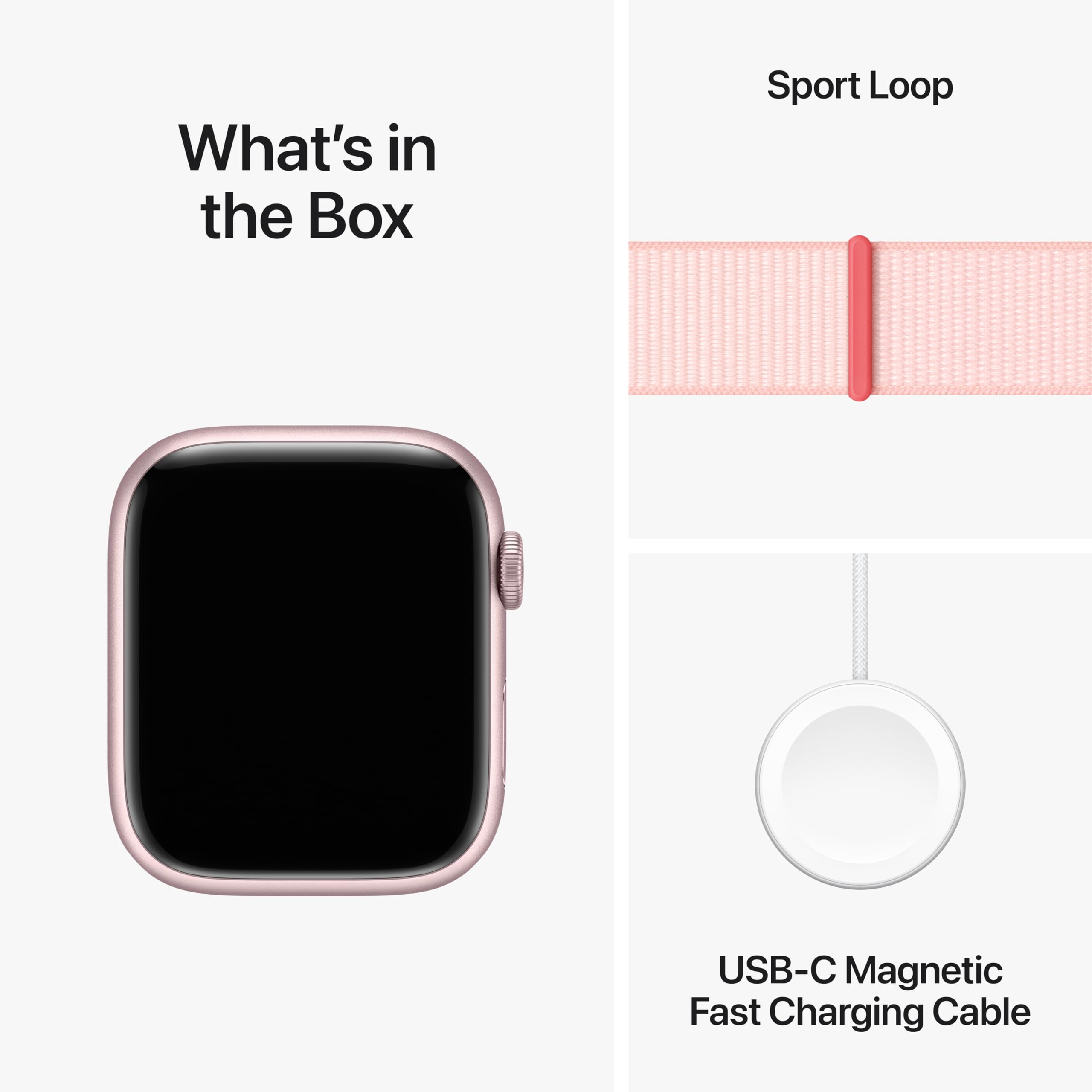 Apple Watch Series 9 45mm GPS - Pink Aluminum Case with Light Pink Sport Loop (Adj) - MR9J3LL/A