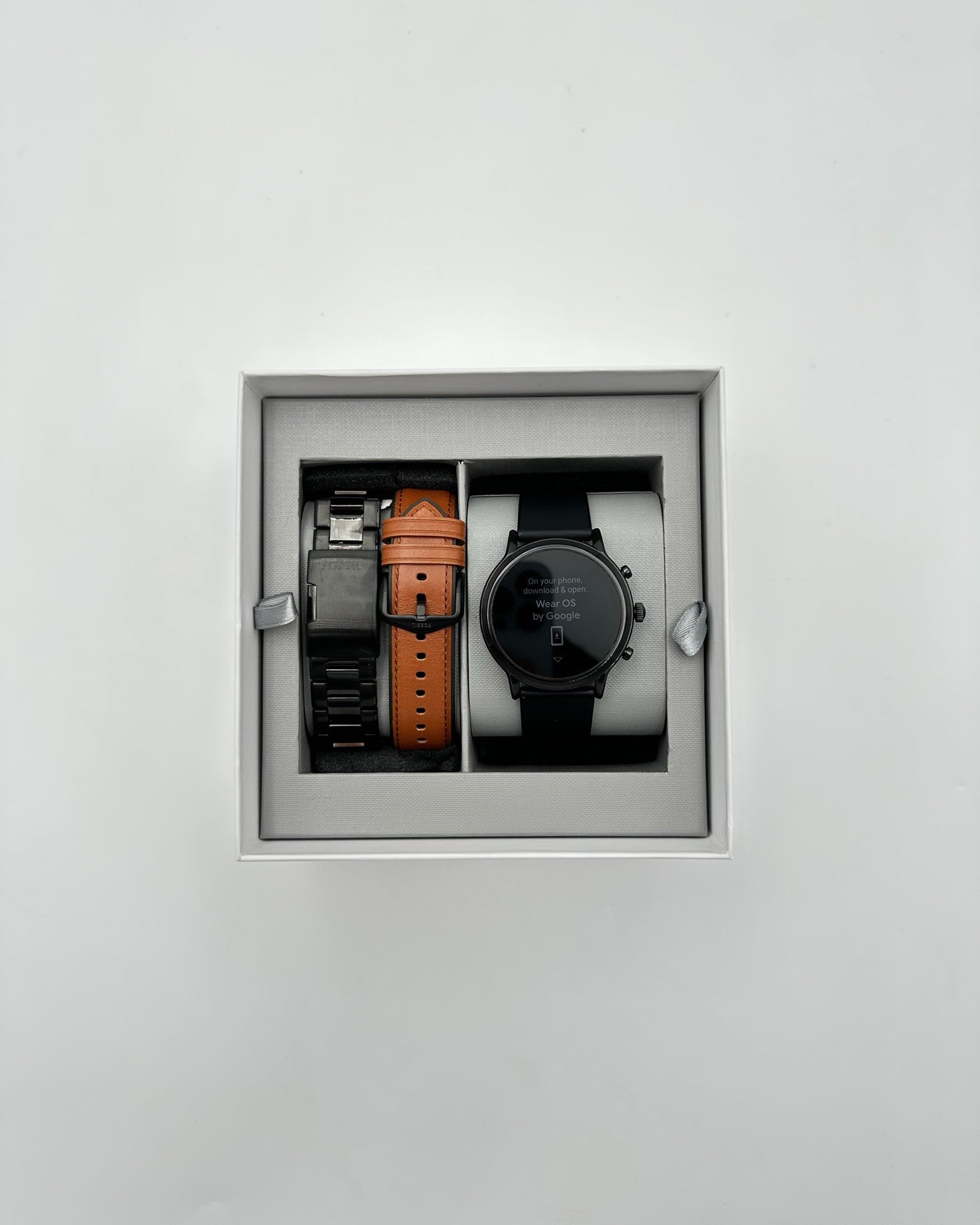 Fossil Gen 5 The Carlyle 44mm Black Stainless Steel WiFi Smartwatch Set w/ 3 Bands