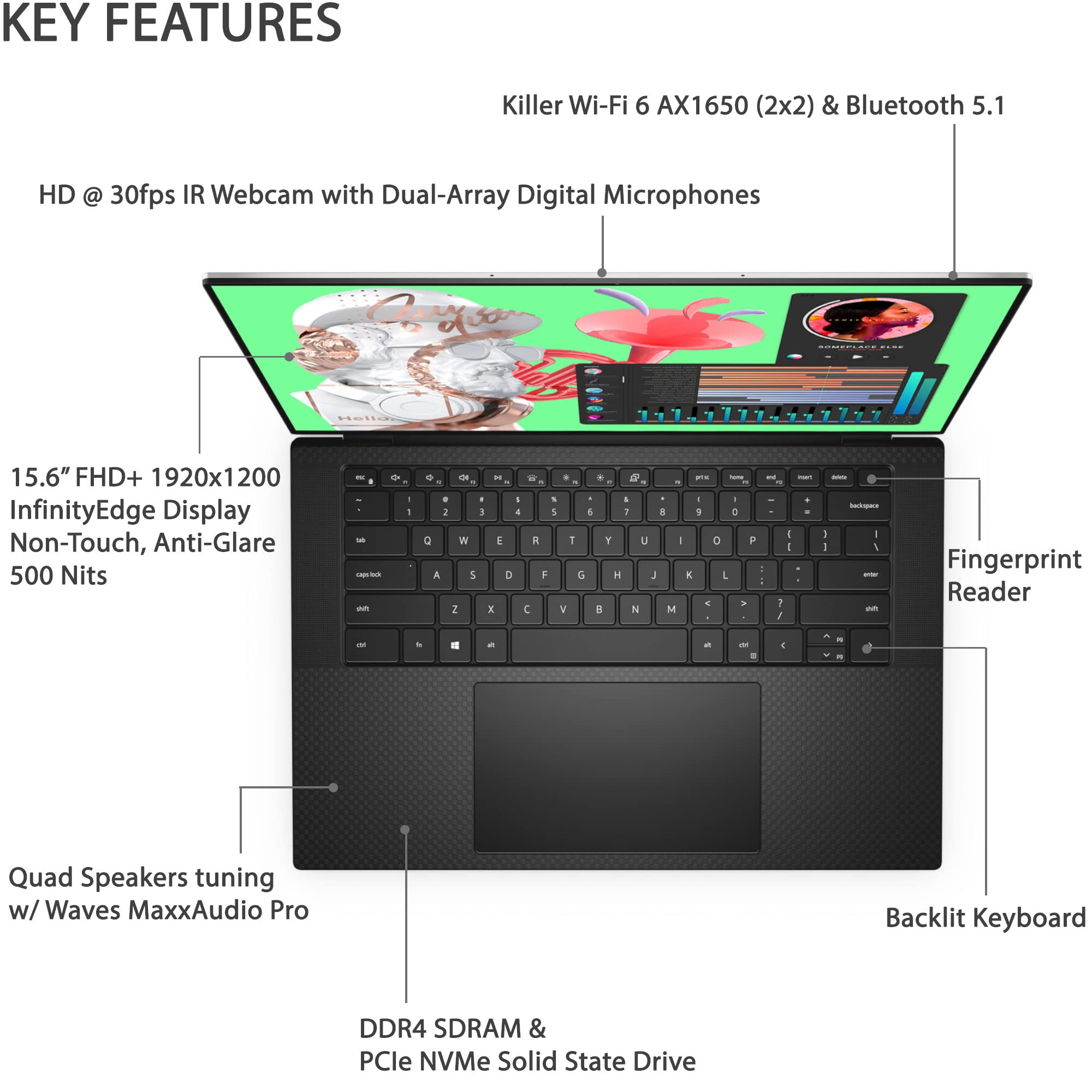Dell XPS 15.6" UHD - TS - i7 - 32GB RAM - 1TB SSD NVIDIA GeForce RTX 3050 Ti - Platinum Silver - HT4WPFX