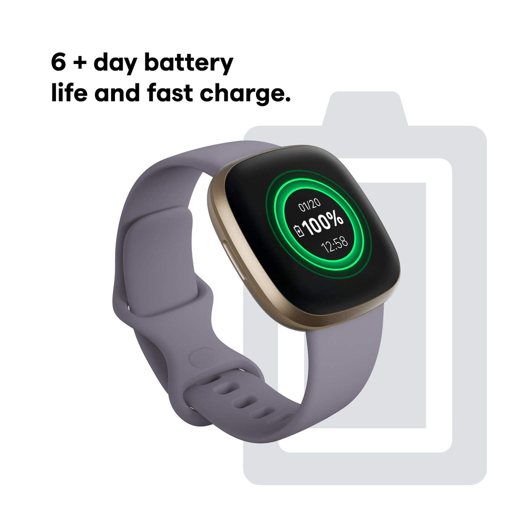 Fitbit - Versa 3 Fitness Smartwatch - Thistle/Gold - FB511GLGY