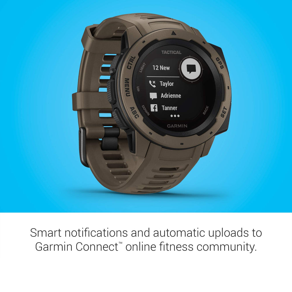 Garmin Instinct Tactical, Rugged GPS Watch, Tan - 010-02064-71