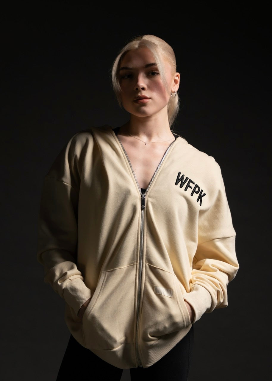 Cream Zip Up Hoodie (SALE)