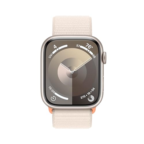 Apple Watch Series 9 (GPS) 45mm Aluminum Case with Starlight Sport Loop - Adj - Starlight - MR983LL/A
