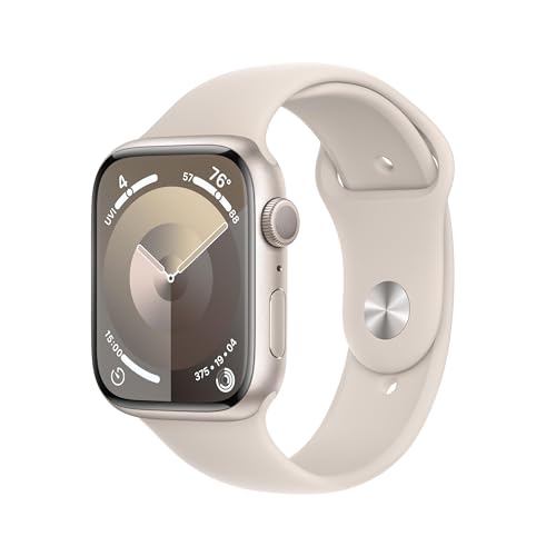 Apple Watch Series 9 (GPS) 45mm Starlight Aluminum Case with Starlight Sport Band - M/L - MR973LW/A