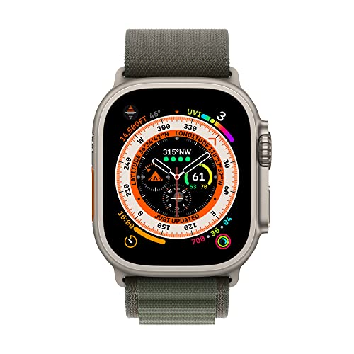 Apple Watch Ultra GPS+Cel 49MM - Green Alpine Loop - Med - Titanium - MQEW3LL/A