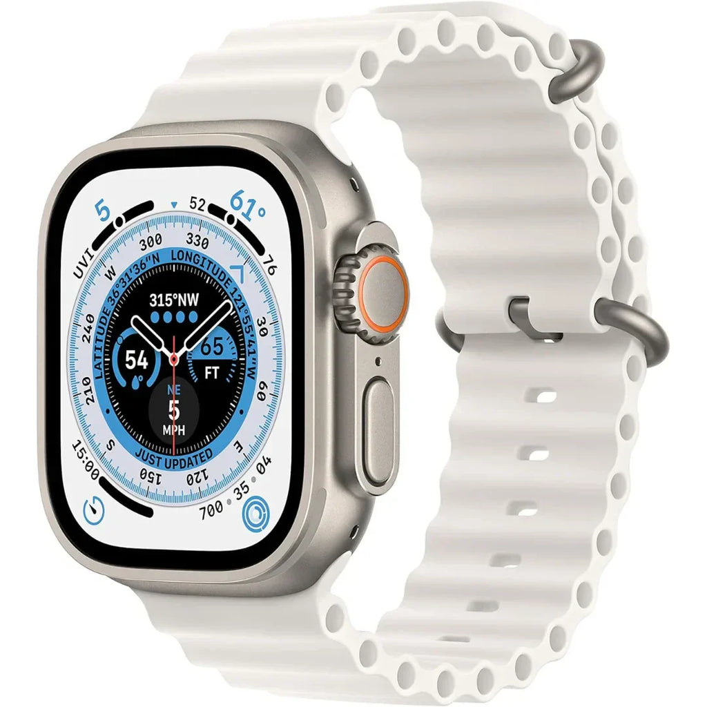 Apple Watch Ultra (GPS + Cellular) 49mm Titanium Case with White Ocean Band ? MNH83LL/A