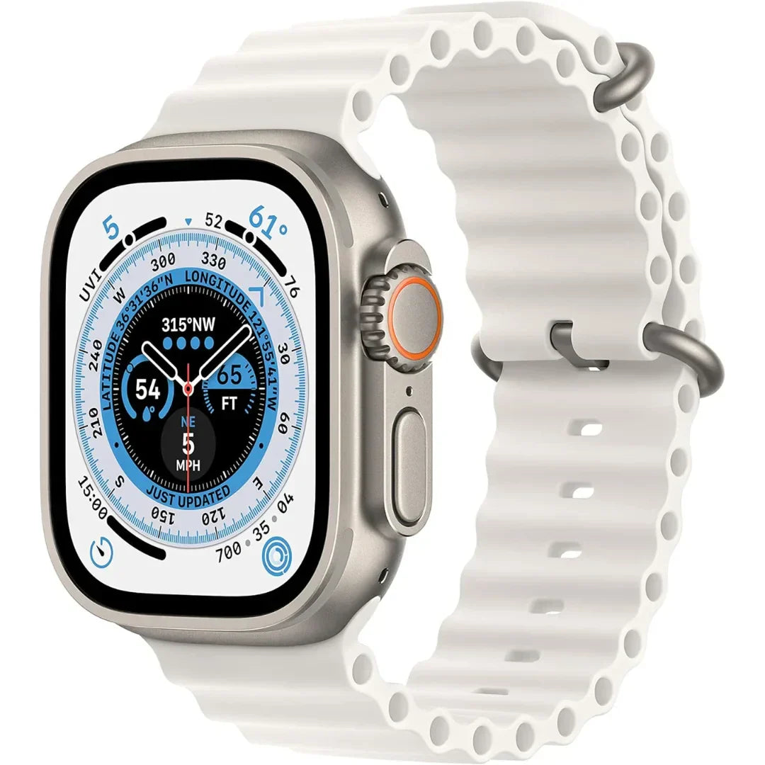 Apple Watch Ultra (GPS + Cellular) 49mm Titanium Case with White Ocean Band ? MNH83LL/A