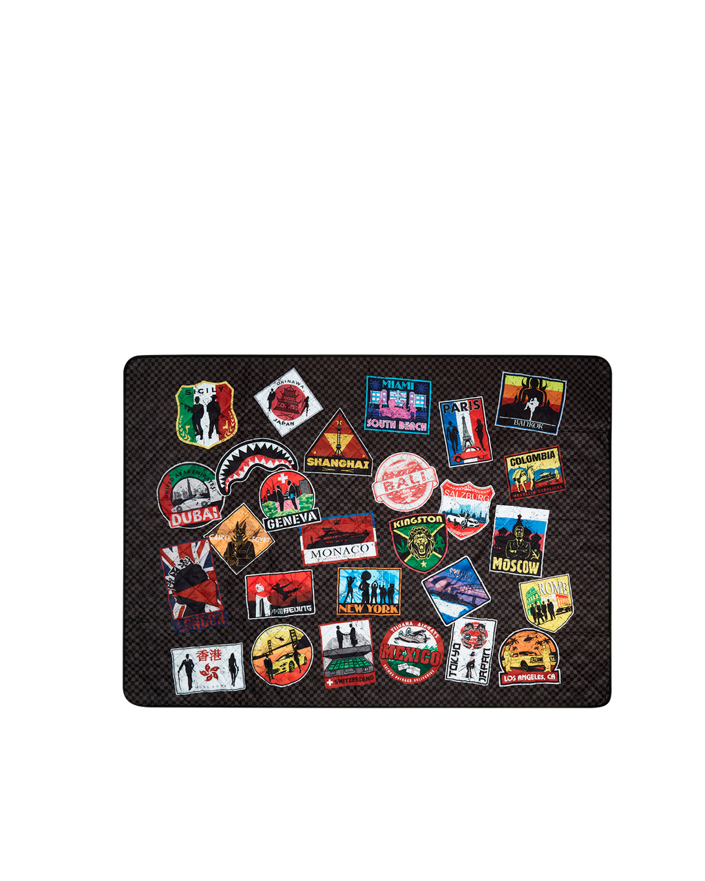 GLOBAL MOGUL UNLIMITED MILES PACKABLE BEACH MAT BLANKET WATER RESISTANT CONVERTIBLE TOTE