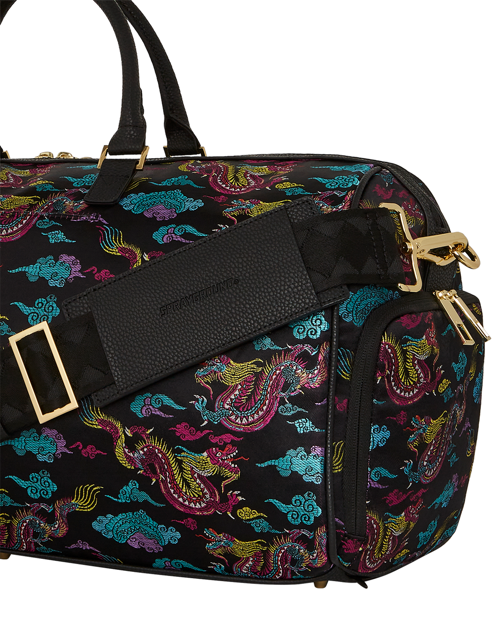 EMBROIDERED DRAGONS DUFFLE
