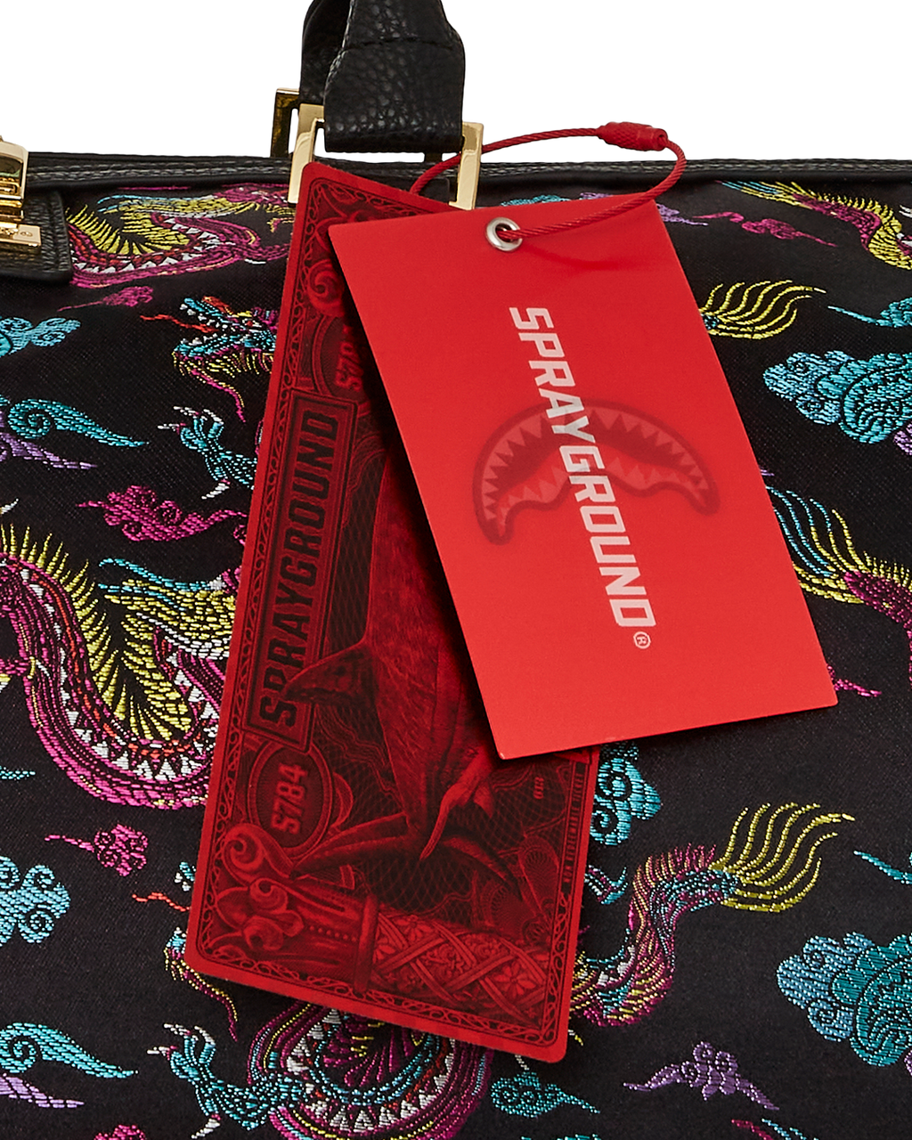 EMBROIDERED DRAGONS DUFFLE