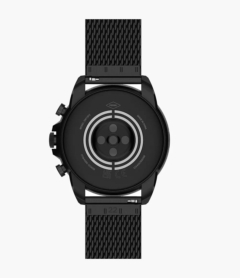 Fossil Gen 6 Smartwatch Black Stainless Steel Mesh - FTW4066V