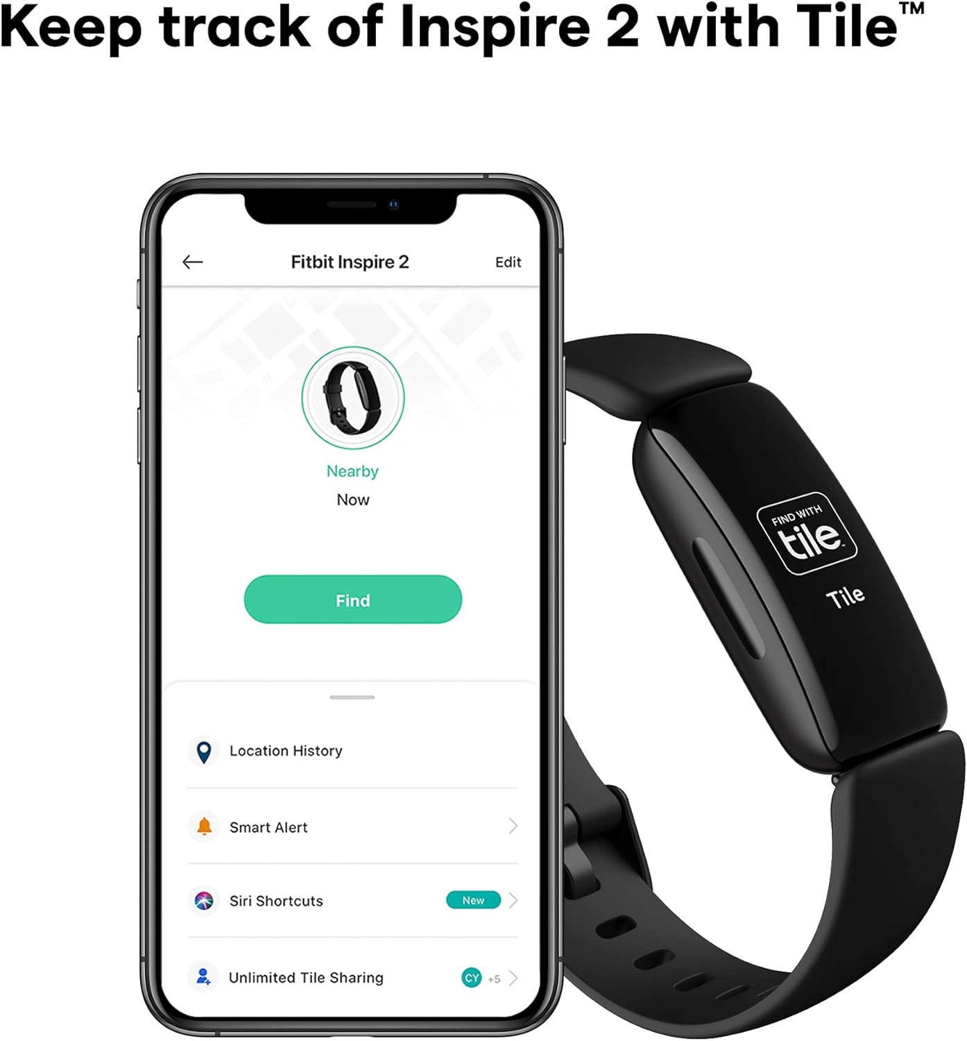 Fitbit - Inspire 2 Fitness Tracker - Black - FB418BKBK