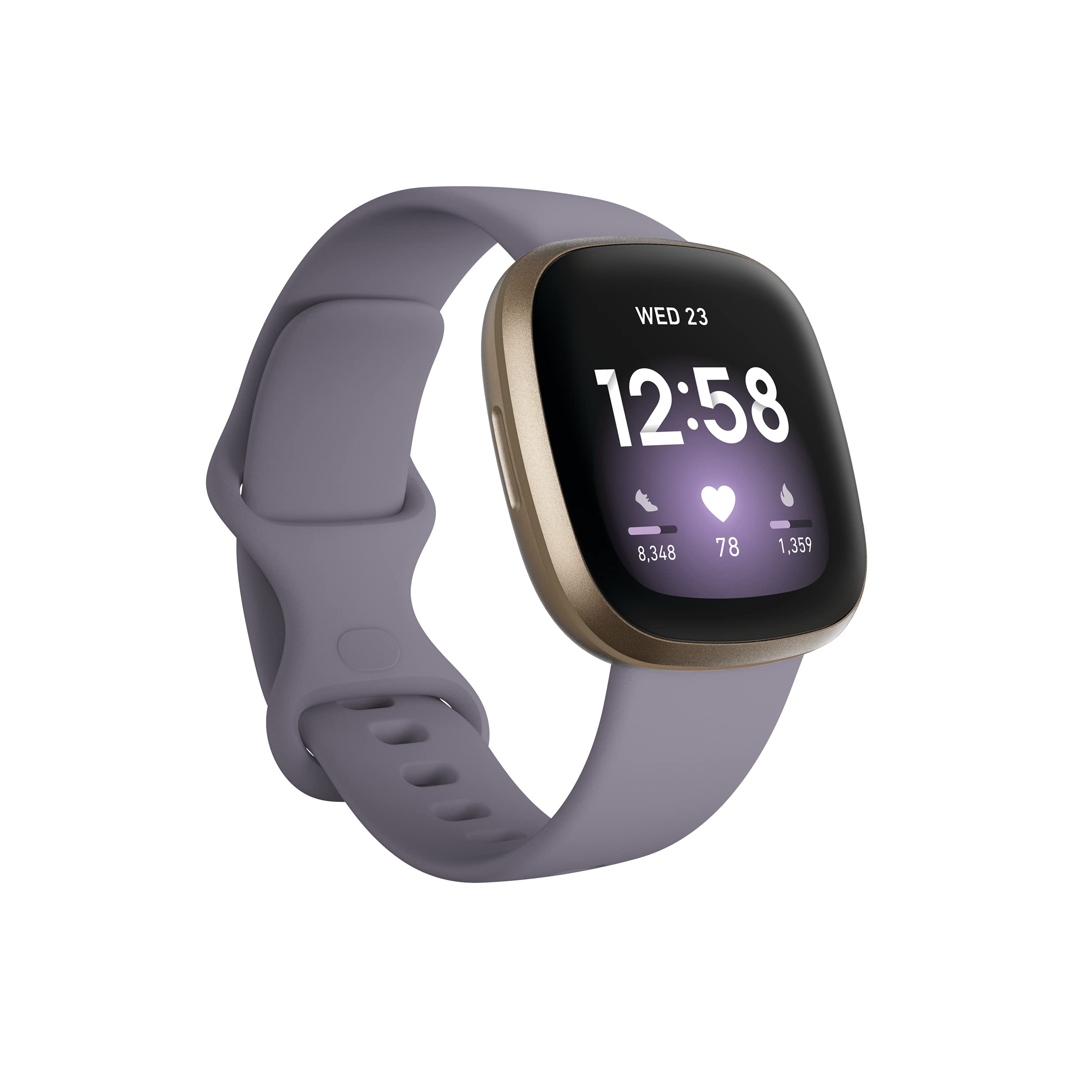 Fitbit - Versa 3 Fitness Smartwatch - Thistle/Gold - FB511GLGY
