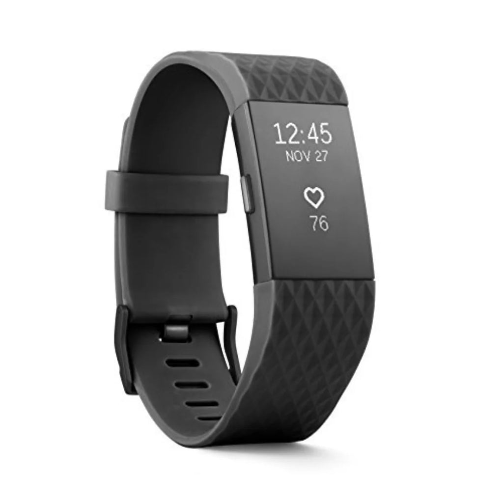 Fitbit Charge 2 Heart Rate + Fitness Wristband, Special Edition ? Gunmetal, Large ? FB407GMBKL