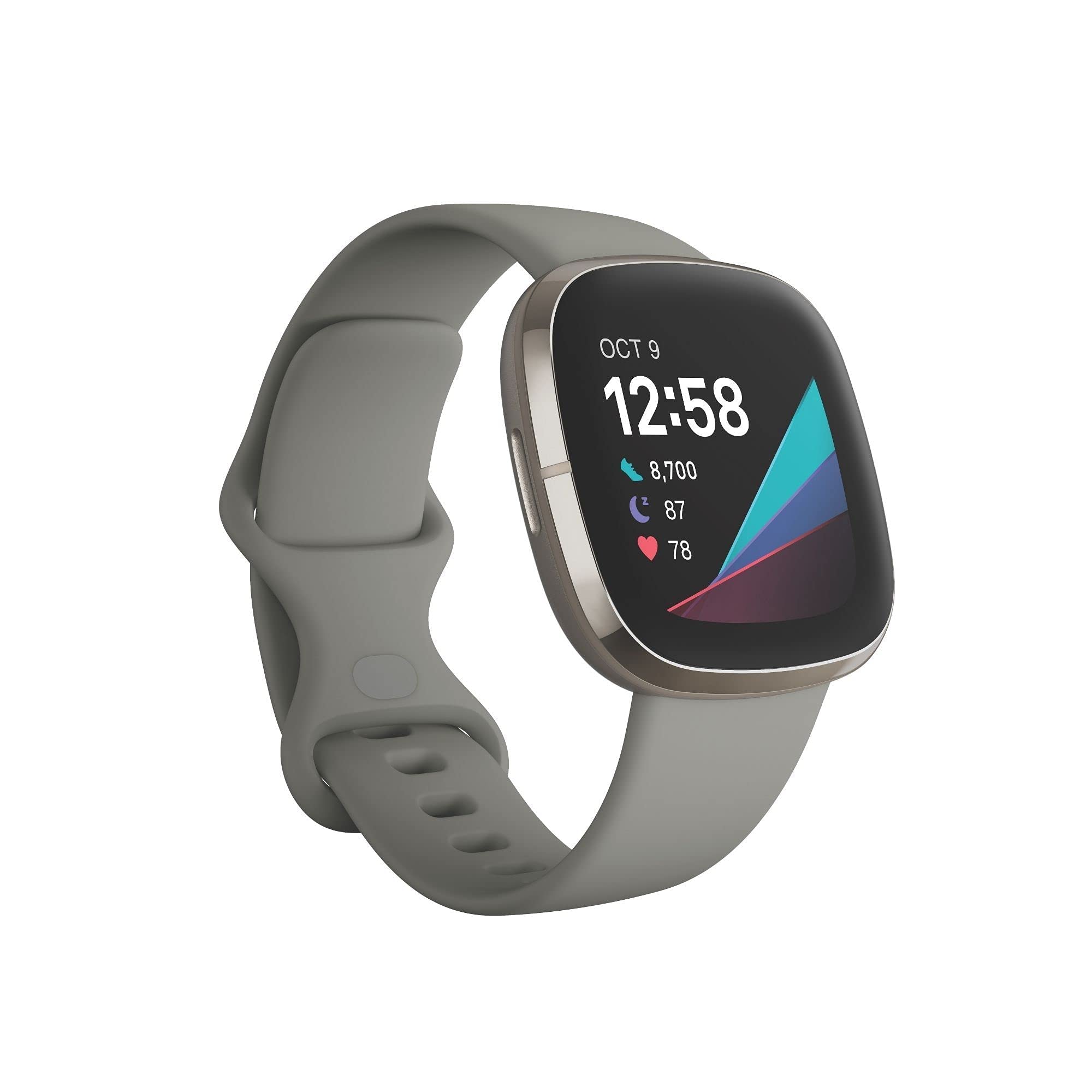 Fitbit Sense ? Advanced Health Smartwatch ? Silver with Sage Grey Band ? FB512SRSG
