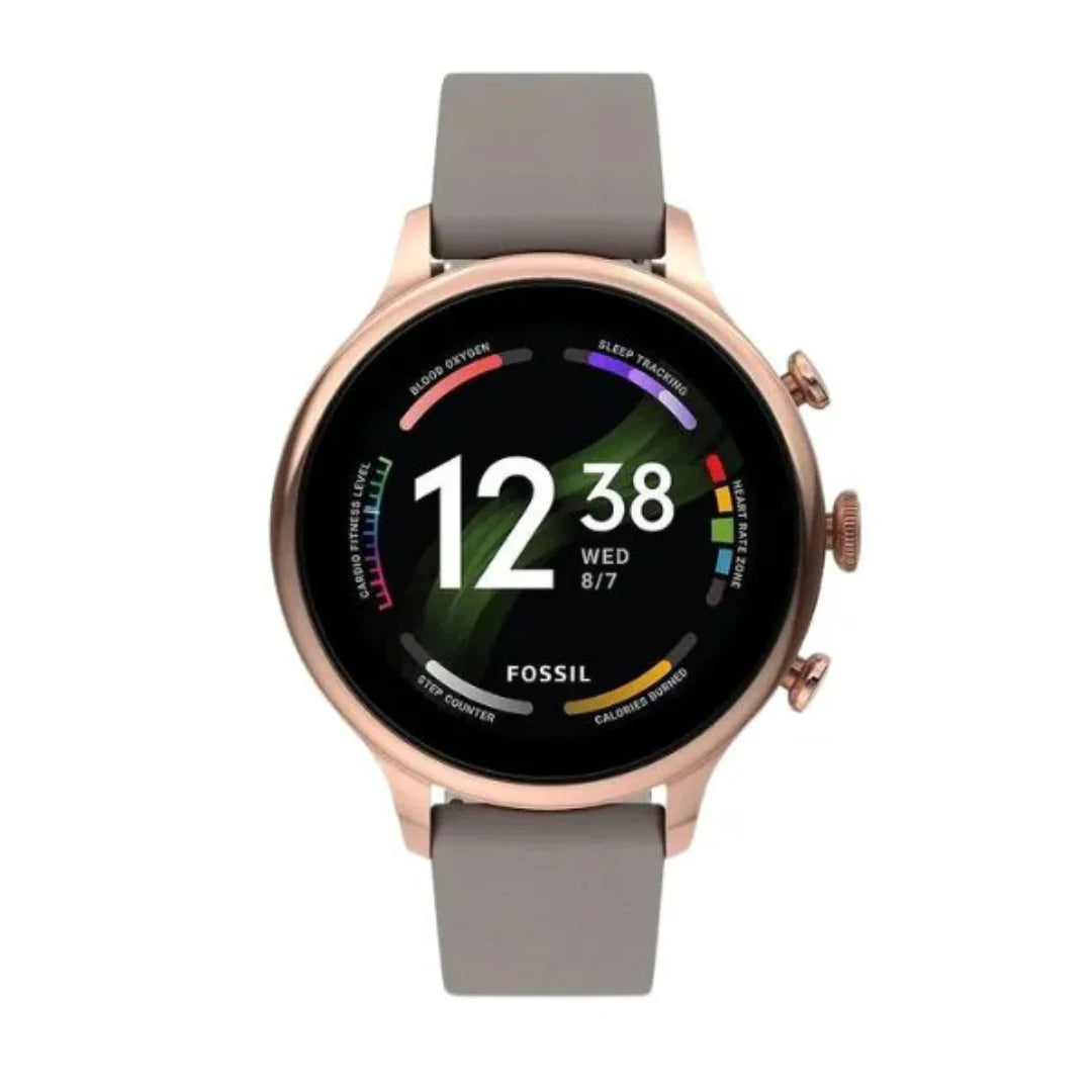 Fossil - Gen 6 Smartwatch 42mm Gray Leather - Gray - FTW6079V