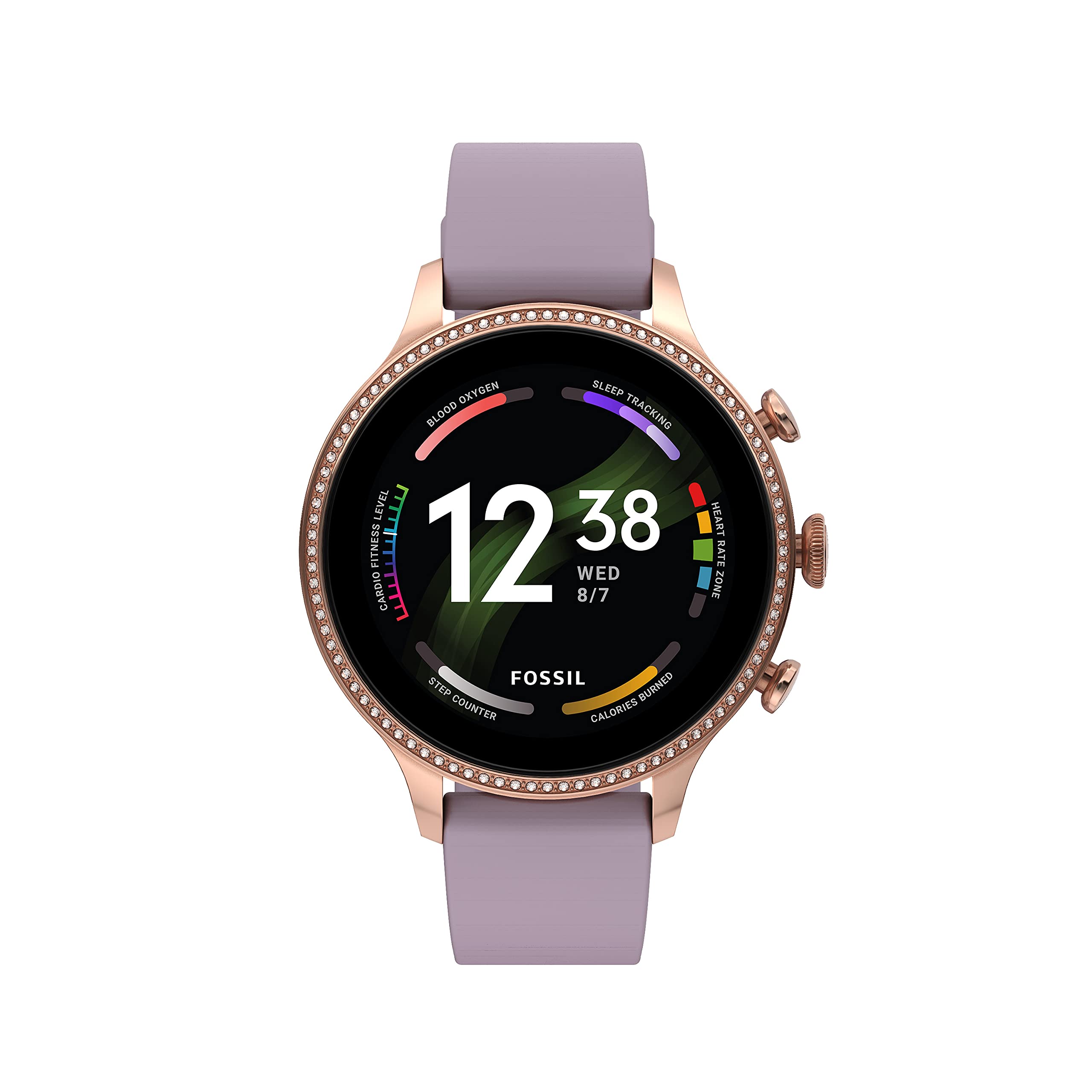 Fossil - Gen 6 Smartwatch 42mm Purple Silicone - Rose Gold - FTW6080V