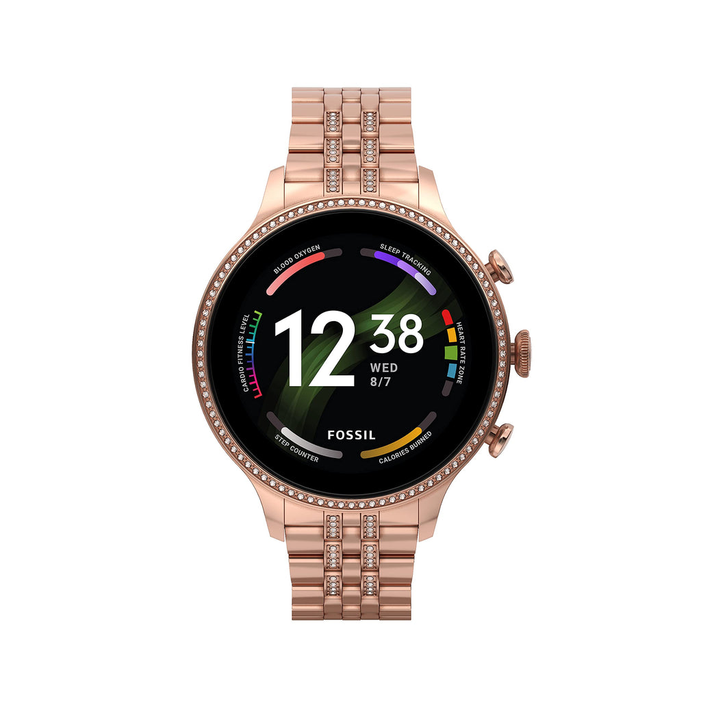 Fossil Gen 6 Smartwatch 42mm Rose Gold-Tone Stainless Steel - Rose Gold - FTW6077V