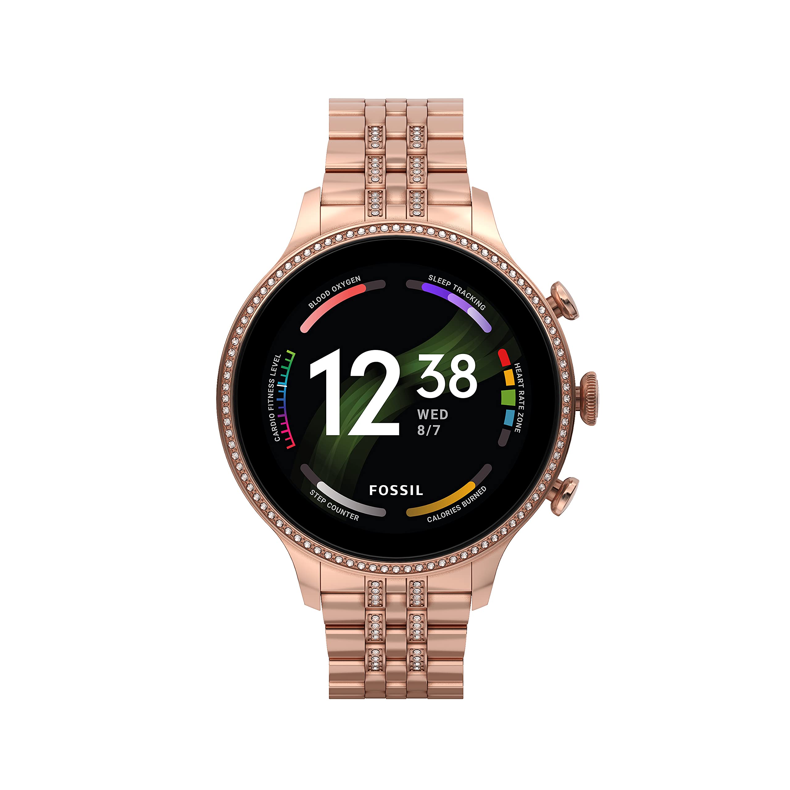 Fossil Gen 6 Smartwatch 42mm Rose Gold-Tone Stainless Steel - Rose Gold - FTW6077V