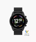 Fossil Gen 6 Smartwatch Black Stainless Steel Mesh - FTW4066V