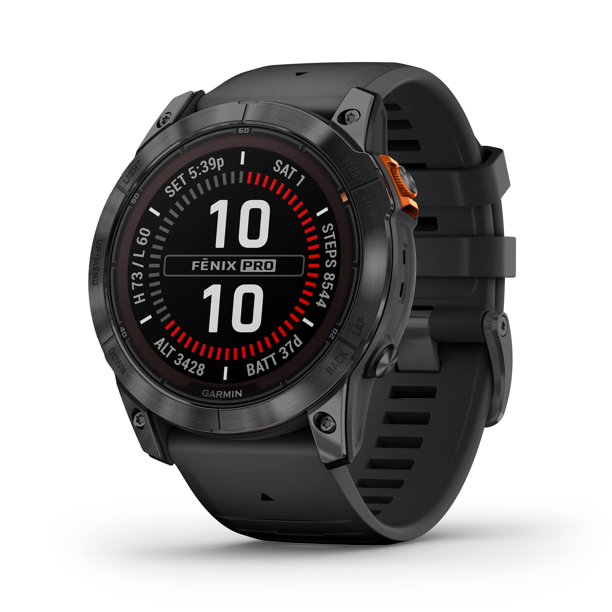 Garmin - fenix 7X Pro Solar GPS Smartwatch 51 mm Fiber-reinforced polymer - Slate Gray with Black Band - 010-02778-00