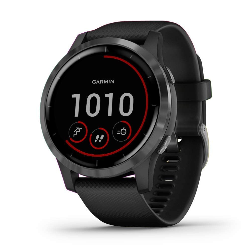 Garmin vivoactive 4 GPS Smart Watch in Slate Stainless Steel Bezel Black - 010-02174-11
