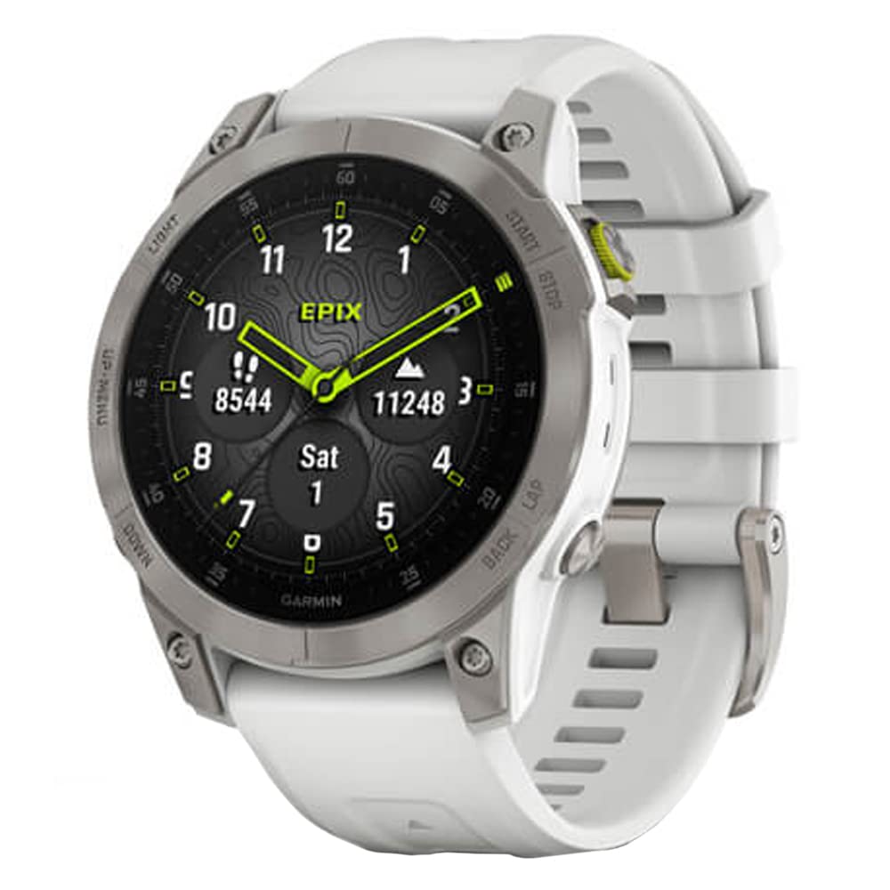 Garmin - epix Gen 2 GPS Smartwatch 47mm Fiber-reinforced polymer -White Titanium - 010-02582-20