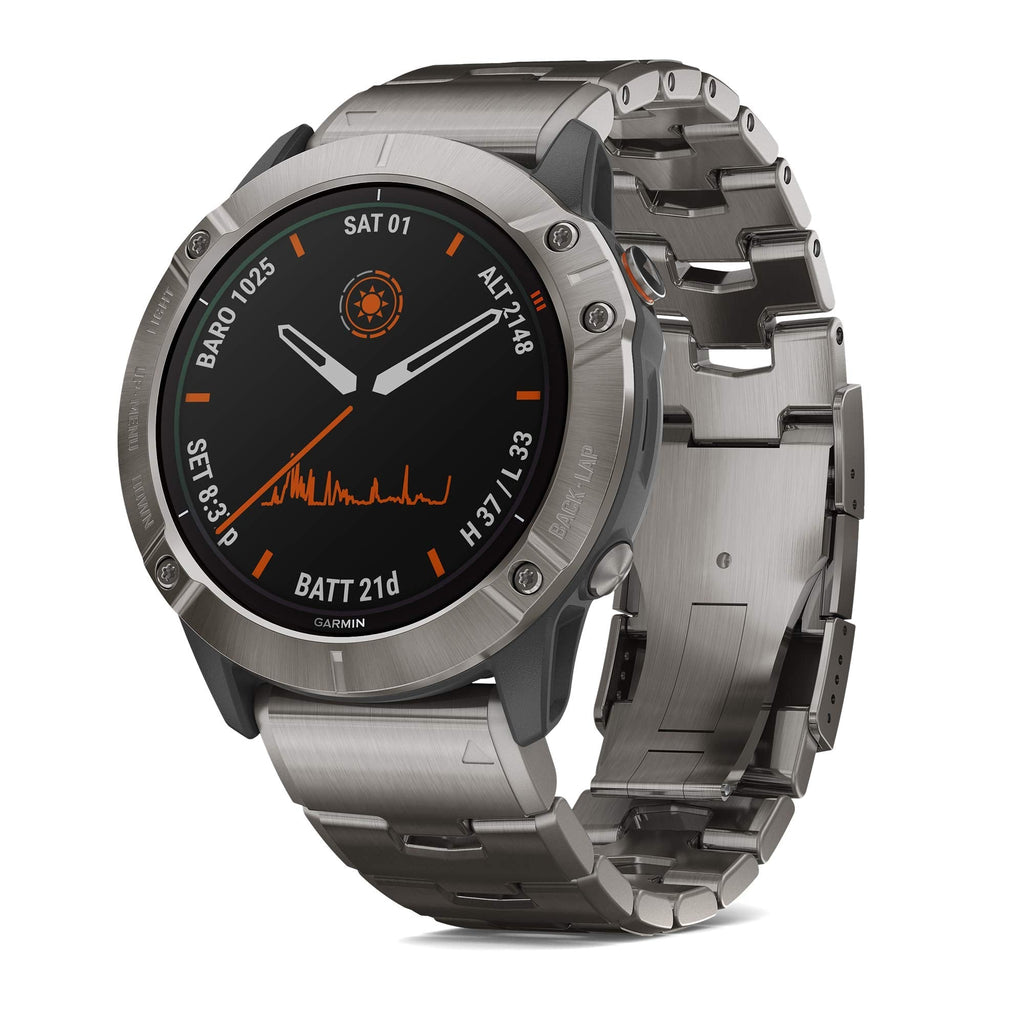 Garmin Fenix 6X Pro Solar 51mm - Titanium With Vented Titanium Bracelet - 010-02157-23