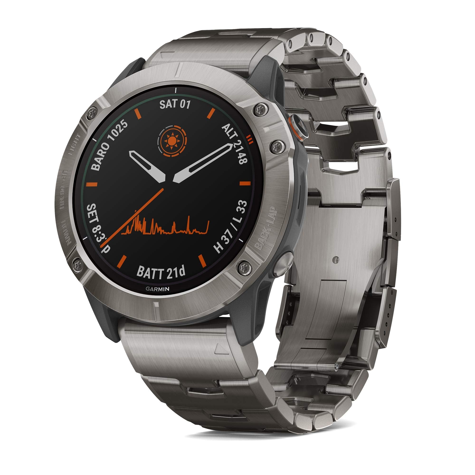 Garmin Fenix 6X Pro Solar 51mm - Titanium With Vented Titanium Bracelet - 010-02157-23