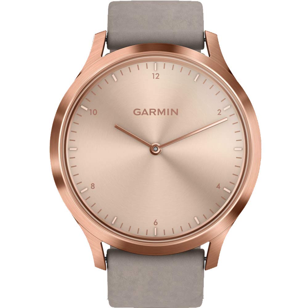 Garmin vivomove HR Premium Watch - Rose Gold with Gray Suede Band - 010-01850-19