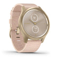 Garmin vivomove Style, Hybrid Smartwatch ,  Gold with Pink Woven Nylon Band - 010-02240-02