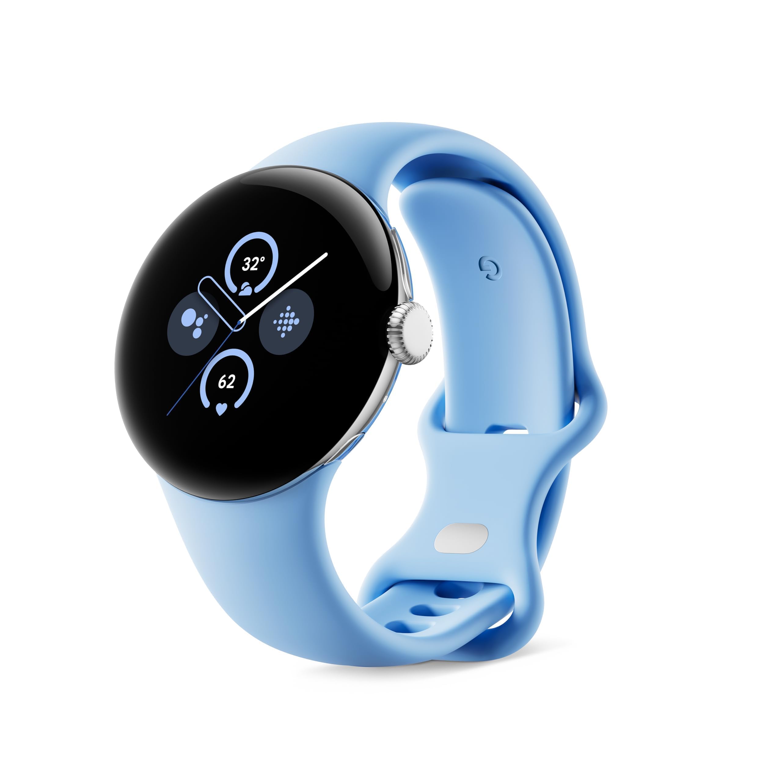 Google - Pixel Watch 2 Polished Silver Smartwatch w/ Bay Active Band LTE -GA05012-US