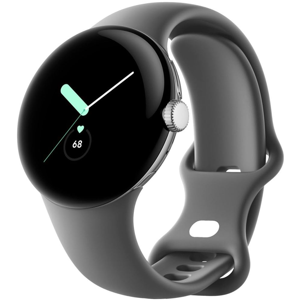 Google Pixel Watch 4G LTE 41mm Silver Stainless Steel w/ Charcoal Active Band