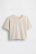 GAP X BEIS Cropped Graphic T-Shirt in Light Tundra