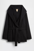 GAP X BEIS Cropped Fleece Coat in Black
