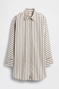 GAP X BEIS Oversized Big Stripe Shirt in Khaki Black Stripe
