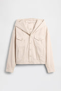 GAP X BEIS Hooded Denim Jacket in Light Tundra