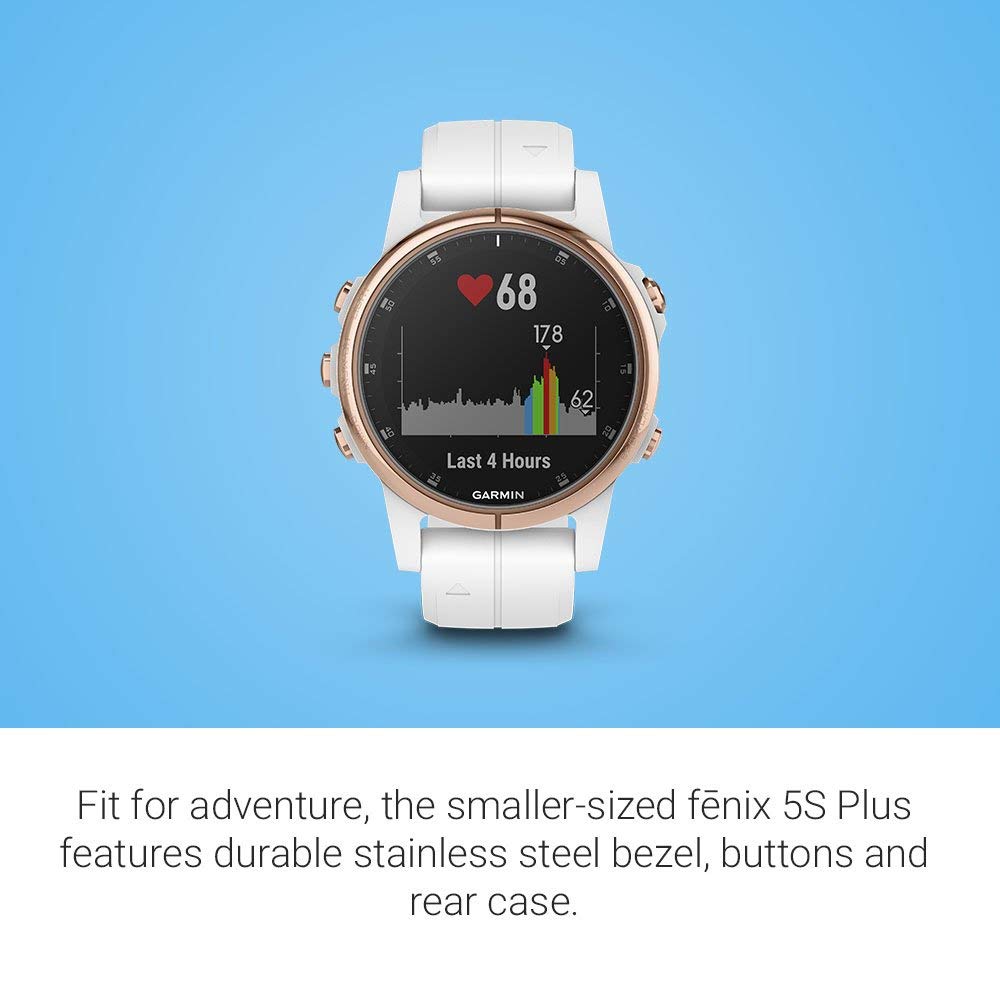 Garmin - f?nix 5S Plus Sapphire - Carrara White/Rose Gold - 010-01987-06