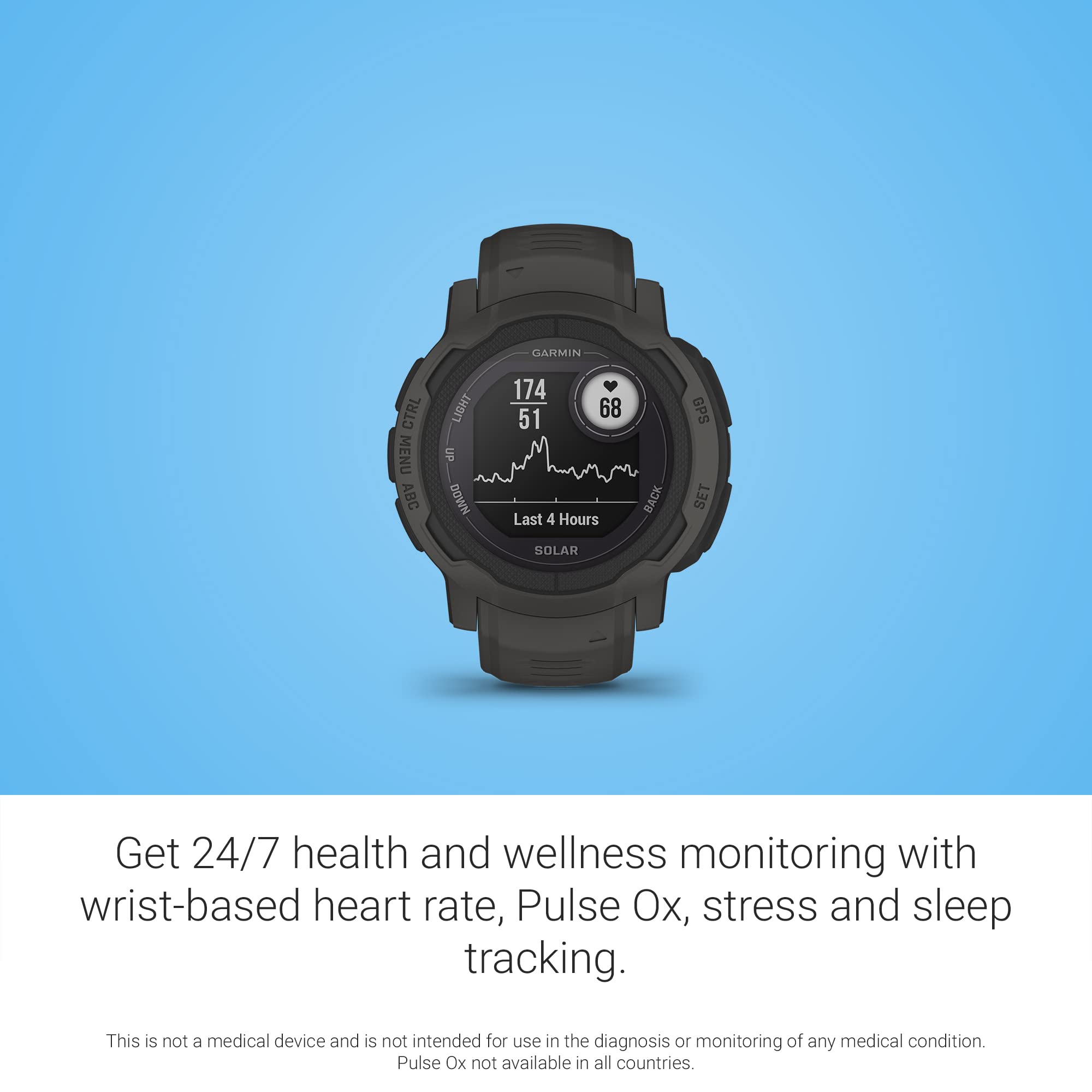 Garmin - Instinct 2 Solar 45 mm Smartwatch Fiber-reinforced Polymer - Graphite - 010-02627-10