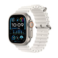 Apple Watch Ultra 2 [GPS + Cellular 49mm] Smartwatch with Rugged Titanium Case & White Ocean Band M/L - MREJ3LL/A