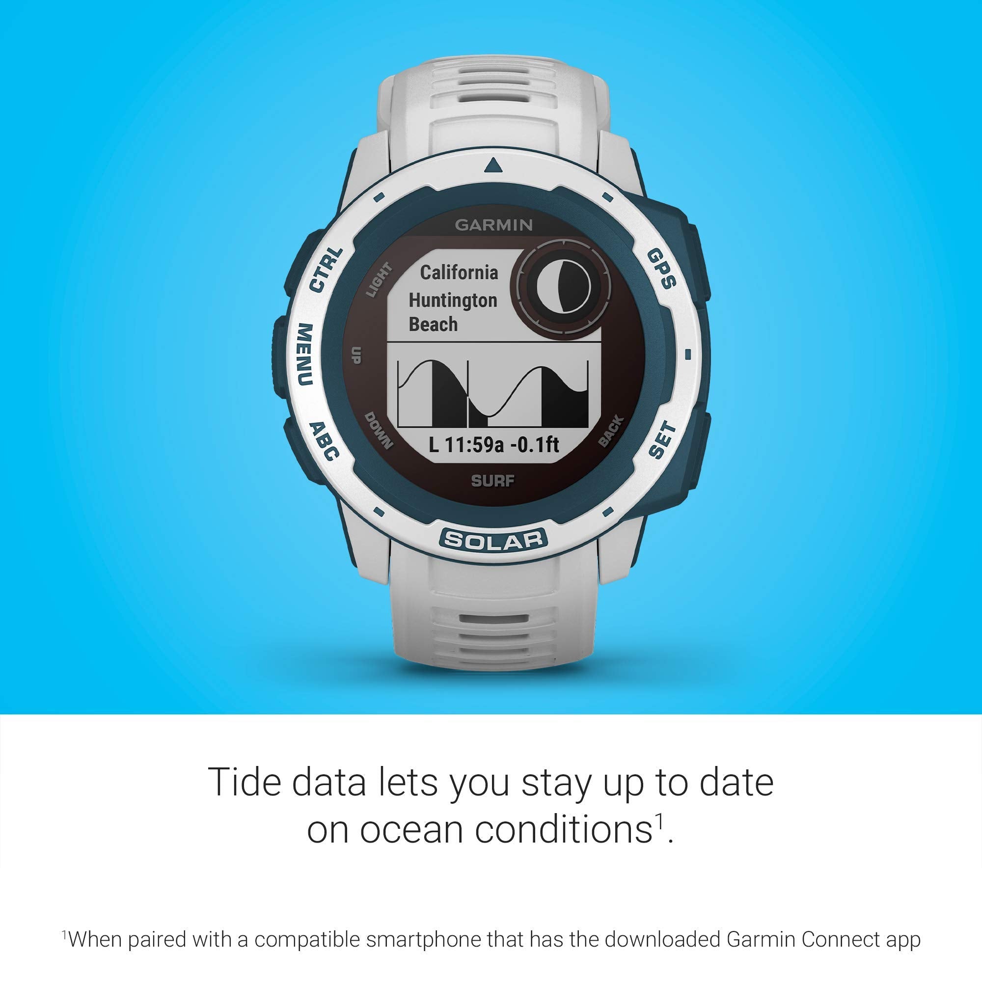 Garmin Instinct Solar Surf Edition GPS Smartwatch (Cloudbreak) - 010-02293-18
