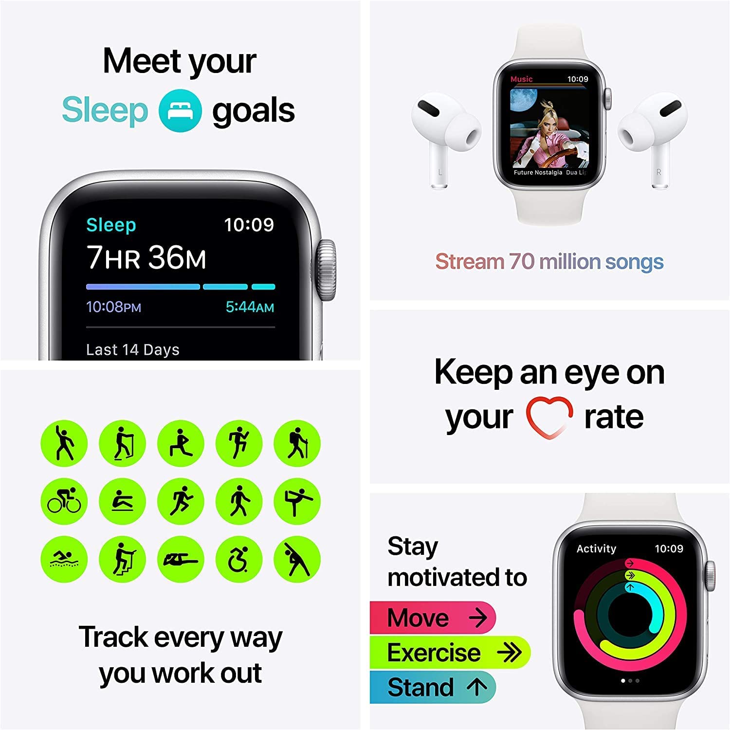 Apple Watch Series SE (GPS + Cellular, 44MM) Gold Aluminum Starlight Band - MKRP3LL/A