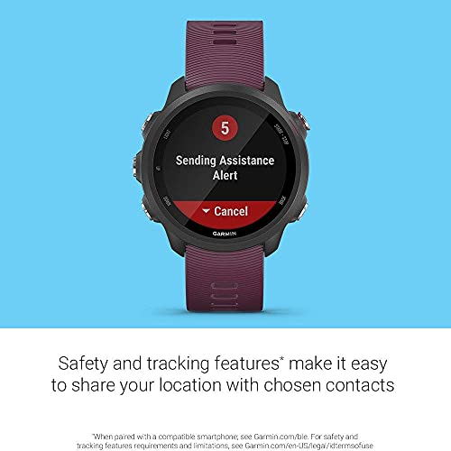 Garmin Forerunner 245, GPS Running Smartwatch with Advanced Dynamics, Berry - 010-02120-01